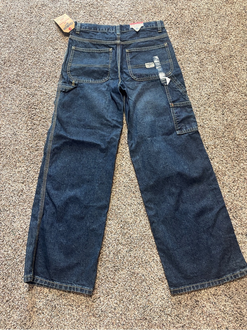 Oshkosh NWT Carpenter 90s Dark Wash Jeans Boys 12R Baggy Loose Fit - Picture 5 of 5